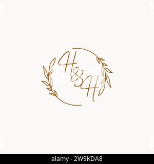 Idées de conception de logo d'initiales de mariage HH Illustration de Vecteur