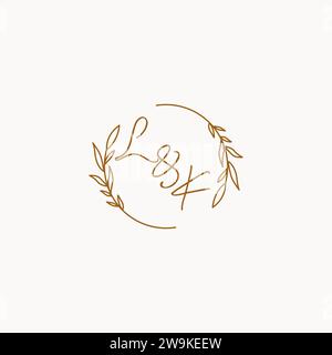 Idées de conception de logo d'initiales de mariage LK Illustration de Vecteur