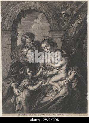 La Sainte famille avec Sainte Élisabeth et l'enfant Saint Jean Baptiste, tenant un oiseau sur une corde 1951 par Pierre Paul Rubens Banque D'Images