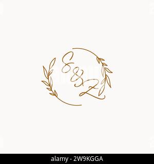 Idées de conception de logo d'initiales de mariage SZ Illustration de Vecteur