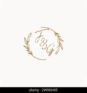Idées de conception de logo d'initiales de mariage de FG Illustration de Vecteur