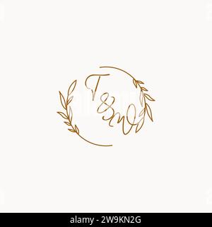 Idées de conception de logo d'initiales de mariage TW Illustration de Vecteur