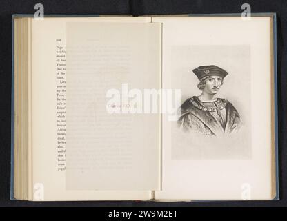 Production photographique d'un dessin, représentant un portrait du roi Charles VIII de France, anonyme, c. 1880 - dans ou avant 1890 tirage photomécanique FlorenceBoston paper Ruler, Sovereign Banque D'Images