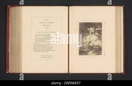 Production photographique d'une estampe à une peinture de John Opie, représentant une scène de timon van Athens par William Shakespeare, Stephen Ayling, d'après Robert Thew, d'après John Opie, c. 1854 - dans ou avant 1864 photographie vous pouvez voir acte IV, scène 3 avec timon van Athens avec une entreprise dans une forêt. Londres support photographique albumen imprimer des œuvres spécifiques de la littérature Banque D'Images
