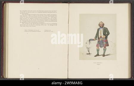 Production photographique d'un dessin d'un portrait d'Angus Macdonell du Clan Macdonald ou Keppoch, Day & son Vincent Brooks, d'après Kenneth MacLey, c. 1860 - en 1870 ou avant photographie support photo tirage albumen homme adulte. costume folklorique, costume régional Banque D'Images