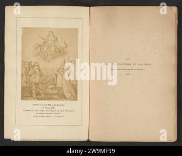 Production photographique d'une estampe à une peinture, représentant l'entrée de Louis XIII à la Rochelle le 1 novembre 1628, Anonyme, c. 1871 - en 1881 ou avant la photographie support photographique impression albumen marche dans le lieu conquis. prise de ville (après le siège). Souverain, souverain la Rochelle Banque D'Images