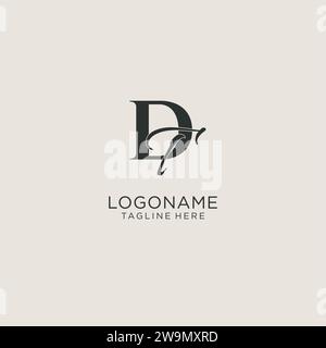 Initiales DT lettre monogramme avec style de luxe élégant. Image vectorielle de logo personnel et d'identité d'entreprise Illustration de Vecteur