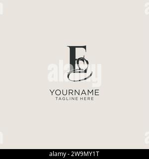 Initiales EE monogramme de lettre avec style de luxe élégant. Image vectorielle de logo personnel et d'identité d'entreprise Illustration de Vecteur