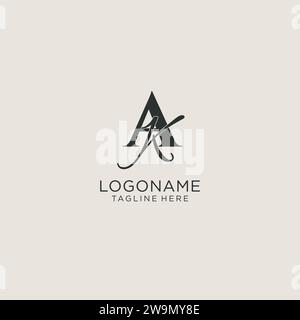 Initiales AK lettre monogramme avec style de luxe élégant. Image vectorielle de logo personnel et d'identité d'entreprise Illustration de Vecteur