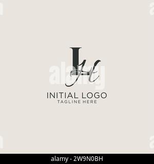 Initiales LH lettre monogramme avec style de luxe élégant. Image vectorielle de logo personnel et d'identité d'entreprise Illustration de Vecteur