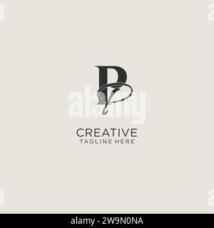 Initiales PP lettre monogramme avec style de luxe élégant. Image vectorielle de logo personnel et d'identité d'entreprise Illustration de Vecteur