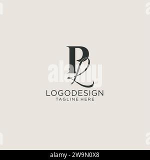 Initiales PL lettre monogramme avec style de luxe élégant. Image vectorielle de logo personnel et d'identité d'entreprise Illustration de Vecteur