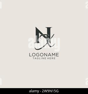 Initiales NX monogramme de lettre avec style de luxe élégant. Image vectorielle de logo personnel et d'identité d'entreprise Illustration de Vecteur