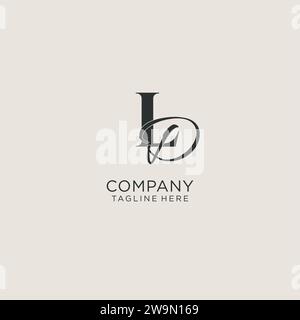 Initiales LD lettre monogramme avec style de luxe élégant. Image vectorielle de logo personnel et d'identité d'entreprise Illustration de Vecteur