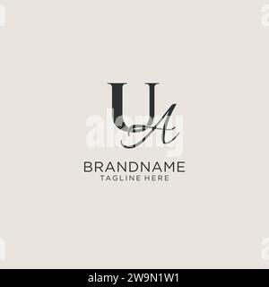 Initiales UA lettre monogramme avec style de luxe élégant. Image vectorielle de logo personnel et d'identité d'entreprise Illustration de Vecteur