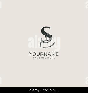 Initiales se lettre monogramme avec style de luxe élégant. Image vectorielle de logo personnel et d'identité d'entreprise Illustration de Vecteur