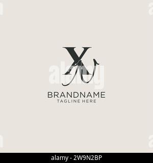 Initiales XN lettre monogramme avec style de luxe élégant. Image vectorielle de logo personnel et d'identité d'entreprise Illustration de Vecteur