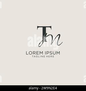 Monogramme lettre initiales TM avec style élégant et luxueux. Image vectorielle de logo personnel et d'identité d'entreprise Illustration de Vecteur