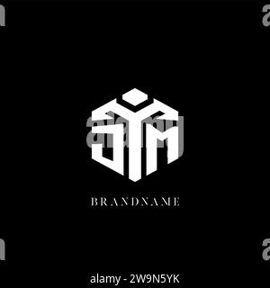 Graphique vectoriel de style géométrique de forme hexagonale du logo JM initial Illustration de Vecteur