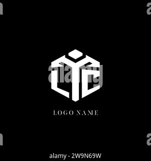 Logo LC initial graphique vectoriel de style géométrique de forme hexagonale Illustration de Vecteur