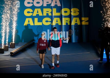 Roberto Butista, I Carlos Alcaraz Cup, Murcia Sports Palace, région de Murcie, match de charité de Carlos Alcaraz contre Roberto Bautista, 28 décembre, Banque D'Images