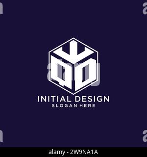 Initiales QD logo forme hexagonale, graphique vectoriel de concept de conception de logo géométrique créatif Illustration de Vecteur