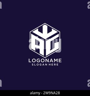 Initiales AG logo forme hexagonale, conception de logo géométrique créatif graphique vectoriel Illustration de Vecteur