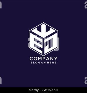 Initiales EJ logo de forme hexagonale, graphique vectoriel de concept de conception de logo géométrique créatif Illustration de Vecteur