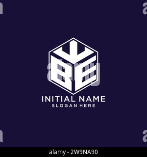 Initiales BE logo forme hexagonale, graphique vectoriel de concept de conception de logo géométrique créatif Illustration de Vecteur