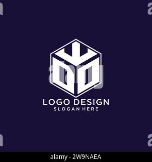 Les initiales FONT la forme hexagonale de logo, graphique vectoriel de concept de conception de logo géométrique créatif Illustration de Vecteur