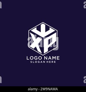 Initiales XP logo hexagonal forme, graphique vectoriel de concept de conception de logo géométrique créatif Illustration de Vecteur
