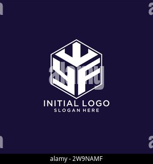 Initiales YF logo forme hexagonale, graphique vectoriel de concept de conception de logo géométrique créatif Illustration de Vecteur