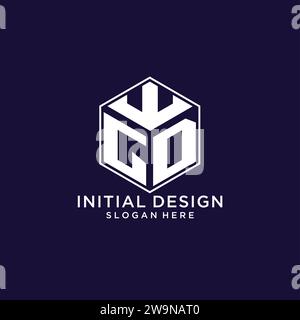 Initiales GD logo forme hexagonale, graphique vectoriel de concept de conception de logo géométrique créatif Illustration de Vecteur