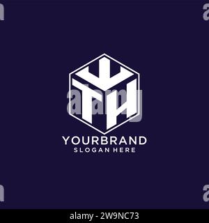 Initiales TH forme hexagonale de logo, graphique vectoriel de concept de conception de logo géométrique créatif Illustration de Vecteur