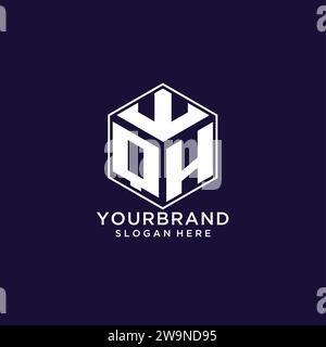 Initiales QH logo forme hexagonale, graphique vectoriel de concept de conception de logo géométrique créatif Illustration de Vecteur