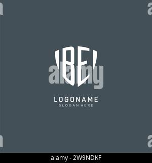Initiales BE forme de garde de bouclier de logo, graphisme vectoriel de concept de conception de logo créatif Illustration de Vecteur