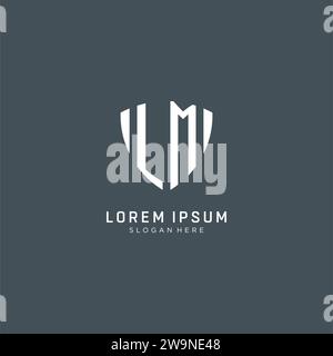 Initiales LM logo forme de garde de bouclier, graphisme vectoriel de concept de conception de logo créatif Illustration de Vecteur