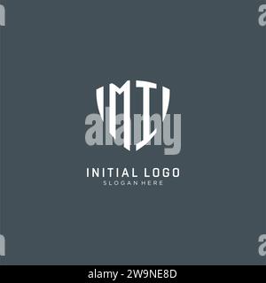 Forme de protection de bouclier de logo MI initiales, graphisme vectoriel de concept de conception de logo créatif Illustration de Vecteur