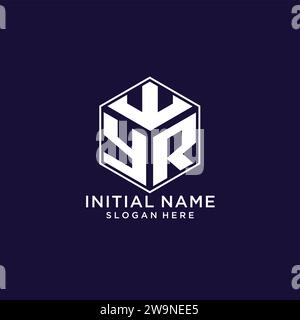Initiales YR logo forme hexagonale, graphique vectoriel de concept de conception de logo géométrique créatif Illustration de Vecteur