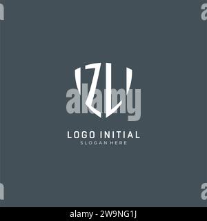 Initiales ZL logo forme de garde de bouclier, graphisme vectoriel de concept de conception de logo créatif Illustration de Vecteur