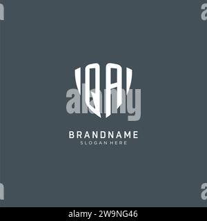 Initiales QA logo forme de garde de bouclier, graphisme vectoriel de concept de conception de logo créatif Illustration de Vecteur