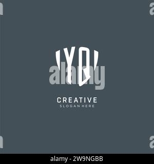 Initiales YQ logo forme de garde de bouclier, graphisme vectoriel de concept de conception de logo créatif Illustration de Vecteur
