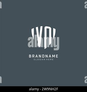 Initiales VN logo forme de garde de bouclier, graphisme vectoriel de concept de conception de logo créatif Illustration de Vecteur