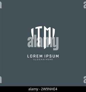 Forme de protection de logo initiales TM, graphisme vectoriel de concept de conception de logo créatif Illustration de Vecteur