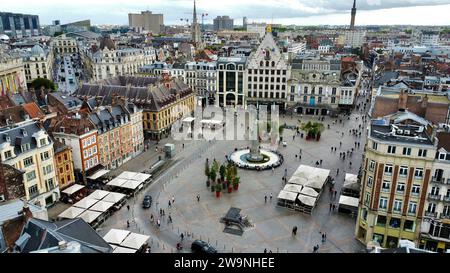 Drone photo Grand place Lille France Europe Banque D'Images