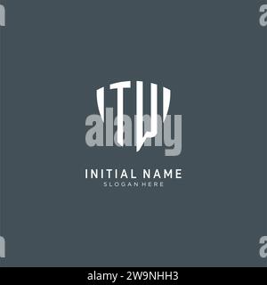 Initiales TW logo forme de garde de bouclier, graphisme vectoriel de concept de conception de logo créatif Illustration de Vecteur