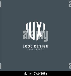 Initiales UX logo forme de garde de bouclier, graphisme vectoriel de concept de conception de logo créatif Illustration de Vecteur