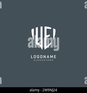 Initiales NOUS logo forme de garde de bouclier, graphique vectoriel de concept de conception de logo créatif Illustration de Vecteur
