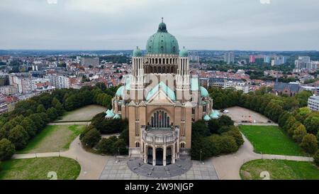 Drone photo Basilique nationale du Sacré-cœur Bruxelles Belgique Europe Banque D'Images