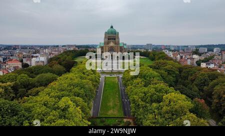 Drone photo Basilique nationale du Sacré-cœur Bruxelles Belgique Europe Banque D'Images